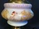 White Glass & Brass Antique Oil Lamp With Painted Angels Converted Lamps photo 3
