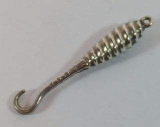 Victorian Miniature Hm Silver Glove Button Hook - Chatelaine Fob 1898 44mm photo