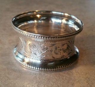 Vtg.  Antique English Sterling Silver Napkin Ring Rolason Brothers 1919 photo