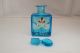 Antique Apothecary Witch Hazel Hand Painted Blue Glass W/orig Stopper.  6 
