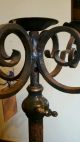 Victorian Floor Lamp Candle Stand Wrought Iron Telescopic.  Prop Display Lamps photo 8