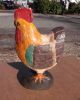 Vintage Wooden Rooster Folk Art Wood Chicken Carved Fajardo Puerto Rico Old Primitives photo 2