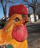 Vintage Wooden Rooster Folk Art Wood Chicken Carved Fajardo Puerto Rico Old Primitives photo 5
