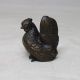 K757: Japanese Copper Small Three Hen Statue As Ornaments For Bonkei Statues photo 1
