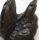 K757: Japanese Copper Small Three Hen Statue As Ornaments For Bonkei Statues photo 8