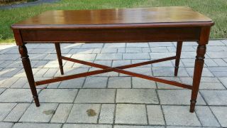 Antique Sheraton Tea Coffee Table Fire Mahogany.  Reeded Tapered. photo