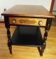 Signed Hitchcock Ebonized End Table W/maple Top Stencils & Eagle Drawer Pulls Post-1950 photo 1