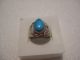 Vintage Islamic Middle Eastern Tribal Ethnic Natural Turquoise Ring خاتم اسلامي Islamic photo 3