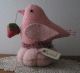 Primitive Pink Wool Bird Strawberry Make Do Pin Cushion Pfatt Primitives photo 1