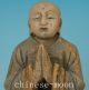 Chinese Old Wood Handmade Carved Buddha Kneel Monk Statue Figure Ornament Other Antique Chinese Statues photo 2
