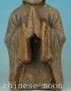 Chinese Old Wood Handmade Carved Buddha Kneel Monk Statue Figure Ornament Other Antique Chinese Statues photo 3