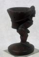 Old Ceremonial Cup Bearer Drinking Vessel African Tribal Carved Ebony Wood Kuba? Sculptures & Statues photo 2