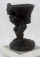 Old Ceremonial Cup Bearer Drinking Vessel African Tribal Carved Ebony Wood Kuba? Sculptures & Statues photo 4