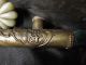 Antique 19th Century Chinese Bat Motif Smoking Pipe Brass Jade & Marble Stone Other Chinese Antiques photo 4