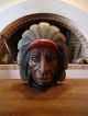 Vintage Native American Wooden Sculpture Navajo Handmade Solid Wood Native American photo 2