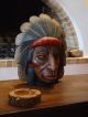 Vintage Native American Wooden Sculpture Navajo Handmade Solid Wood Native American photo 4