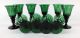 10 Antique 19th Century English Green Glass Wine Glasses - Stemware Stemware photo 1