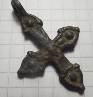 Viking Period Bronze Cross 900 - 1300 Ad Vf, photo