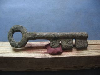 Large Rare Shaped Ancient Roman Broze Door Lock Key 1 - 2 Ct.  A.  D.  90 Mm photo