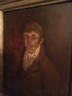 18th C Early Old Antique Painting Portrait Picture On Tin Gentleman Boy Primitives photo 1