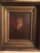 18th C Early Old Antique Painting Portrait Picture On Tin Gentleman Boy Primitives photo 2