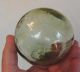Vintage Japanese Glass Fishing Float Pale Moss Green,  Bubbles,  Striations (47) Fishing Nets & Floats photo 2