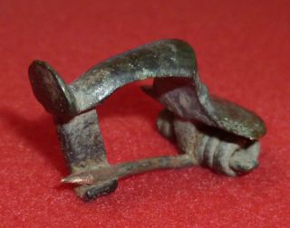 Perfect Roman Ancient Artifact Knee Fibula / Brooch Circa 100 - 300 Ad - 2882 photo