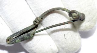 Stunning Ancient Roman Bronze Decorated Bow Type Brooch/fibula - A454 photo