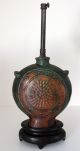 Stunning Antique Art Pottery Canteen/great Color & Glaze/early1900s Lamps photo 1