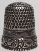 Vintage Sterling Silver Thimble Ornate Scrolling Border Stern Bros Thimbles photo 3