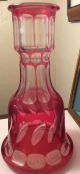 Antique Ruby Cranberry Bohemian Glass Hookah Bottle Persian Market Qajar Period Islamic photo 1