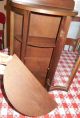 Vintage Wood Curio Wall Display Cabinet W Door & Curved Convex Glass 3 Shelves Post-1950 photo 11