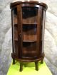 Vintage Antique Woodn Large Wall&stand Shelf Cabinet With Glasses Door 3 Floors 1900-1950 photo 10