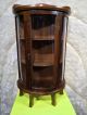 Vintage Antique Woodn Large Wall&stand Shelf Cabinet With Glasses Door 3 Floors 1900-1950 photo 4