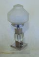Fabulous French Art Deco Modernist Chrome And Glass Lamp / Lampe Art Deco photo 1
