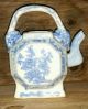 Antique Porcelain Chinese Teapot.  Blue Rose Pattern. Teapots photo 2
