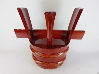 160828 Vintage Japanese Lacquered Wooden Horned Sake Tsunodaru Cask Keg photo