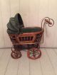 Vintage Baby Doll Pram Carriage Stroller Wicker And Canvas Wood Wheels Baby Carriages & Buggies photo 1