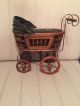 Vintage Baby Doll Pram Carriage Stroller Wicker And Canvas Wood Wheels Baby Carriages & Buggies photo 2