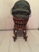 Vintage Baby Doll Pram Carriage Stroller Wicker And Canvas Wood Wheels Baby Carriages & Buggies photo 6