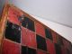Antique Aafa 19th C Folk Art Wood Checker Game Board - Paint Primitives photo 10
