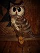 Primitive11x6in Country Owl Bobbin - - Winter Rusty Doll Primitives photo 2