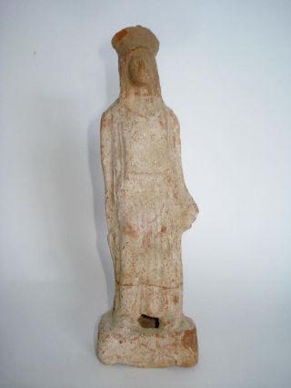 Ancient Greek Standing Pottery Goddess Figure 400 Bc photo