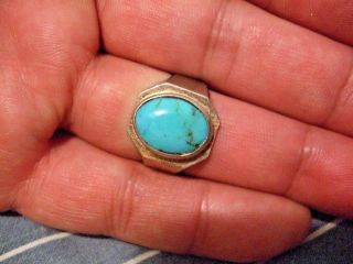 Vintage Islamic Middle Eastern Tribal Ethnic Natural Turquoise Ring خاتم اسلامي photo
