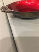 Vintage Reed & Barton Pine Cones Red Enameled Silver Bowl Candy Nut Change Dish Mid-Century Modernism photo 6