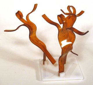 Vintage Three Dancers Abstact Sculpture Plexiglas Acrylic Mid - Century Modern Art photo