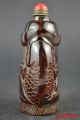 Collectible China Handwork Old Horn Carving Double Fish Theme Snuff Bottle Noble Snuff Bottles photo 3