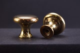 2 Antique Solid Brass Cabinet Knobs 1 