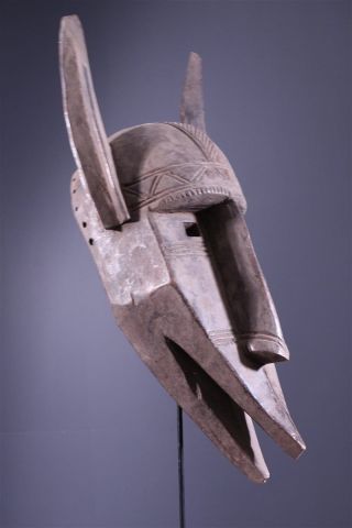 Mali: Large Tribal African Bambara Mask 57 Cm photo