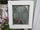 Fabulous Old Vintage Architectural Small Leaded Glass Window In Chippy White Fra Windows, Sashes & Locks photo 1